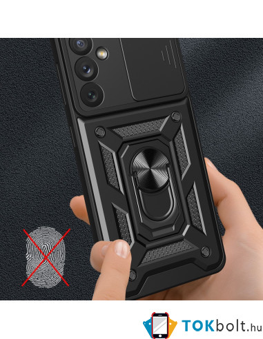 Kemény műanyag és rugalmas TPU hibrid tok Samsung Galaxy A34 5G telefonhoz - ZÖLD