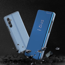 Flip telefontok átlátszó előlappal Samsung Galaxy A34 5G készülékhez - KÉK