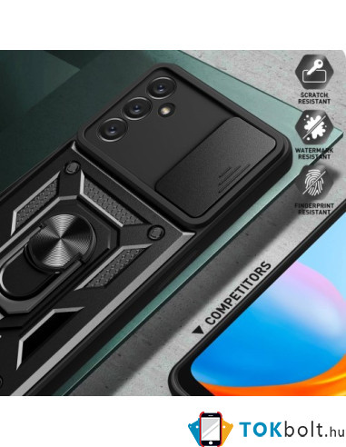 Kemény műanyag és rugalmas TPU hibrid tok Samsung Galaxy A14 4G / A14 5G telefonhoz - ZÖLD