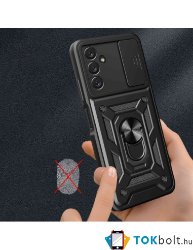 Kemény műanyag és rugalmas TPU hibrid tok Samsung Galaxy A14 4G / A14 5G telefonhoz - ZÖLD