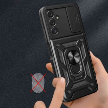 Kemény műanyag és rugalmas TPU hibrid tok Samsung Galaxy A14 4G / A14 5G telefonhoz - ZÖLD