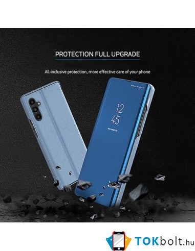 Flip telefontok átlátszó előlappal Samsung Galaxy A14 4G / A14 5G készülékhez - KÉK