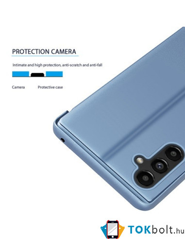 Flip telefontok átlátszó előlappal Samsung Galaxy A14 4G / A14 5G készülékhez - RÓZSAARANY