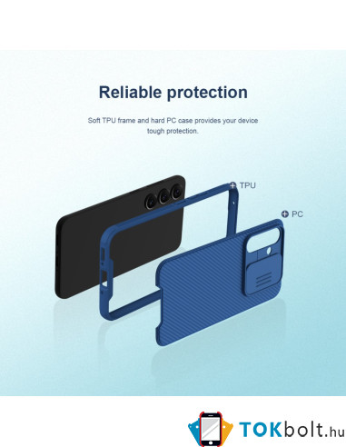 NILLKIN masszív tok kameravédővel Samsung Galaxy A54 5G telefonhoz - KÉK