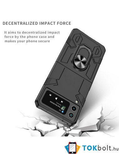 FORCELL MECHA tok Samsung Galaxy Z Flip4 készülékhez - FEKETE