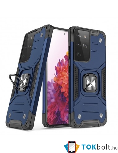 WOZINSKY gyűrűs telefontok Samsung Galaxy S22 Ultra készülékhez - KÉK