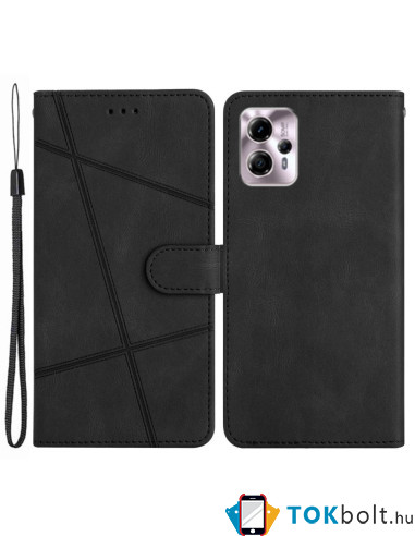 Oldalra nyíló tok Motorola Moto G13 telefonhoz - FEKETE