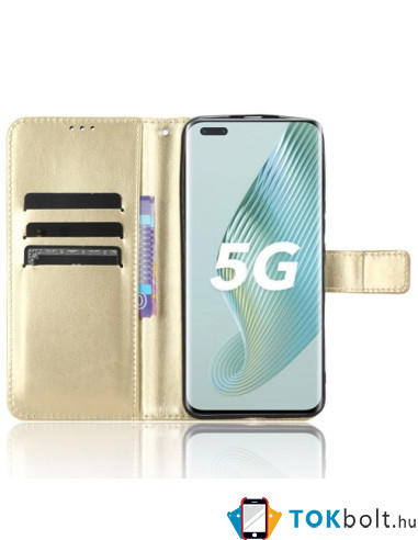 Oldalra nyíló tok Honor Magic5 Pro telefonhoz - ARANY