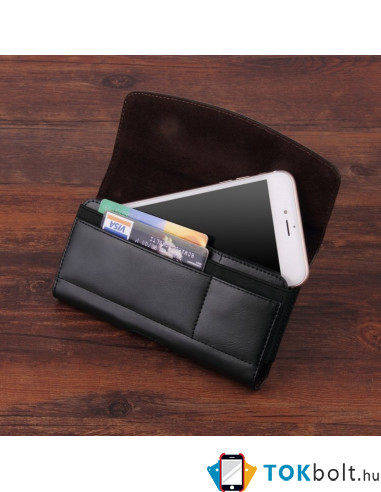 Univerzális övre fûzhetõ mobiltelefon tartó - max. 6.3 inches készülékekhez - FEKETE