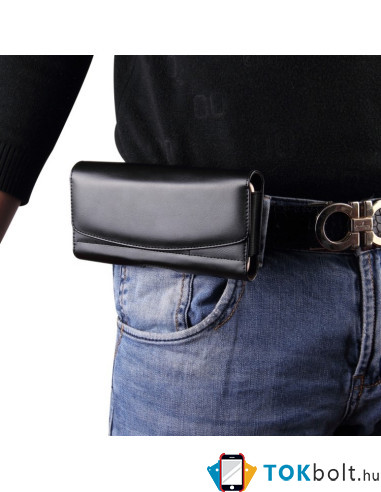 Univerzális övre fûzhetõ mobiltelefon tartó - max. 6.3 inches készülékekhez - FEKETE