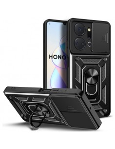 Kemény műanyag és rugalmas TPU hibrid tok Honor X7a telefonhoz - FEKETE