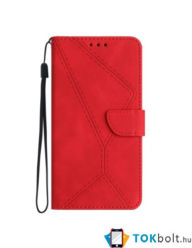 Oldalra nyíló tok Xiaomi Redmi Note 12s telefonhoz - PIROS