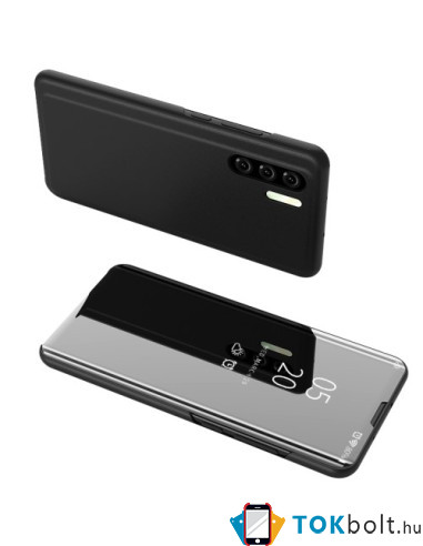 Flip telefontok átlátszó előlappal Huawei P30 Pro készülékhez - FEKETE