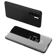 Flip telefontok átlátszó előlappal Huawei P30 Pro készülékhez - FEKETE