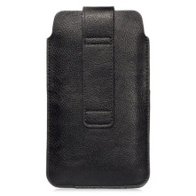 Övre fűzhető univerzális telefontok, övtok kihúzóval - 18,5x11 cm - XXXL - FEKETE