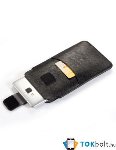 Övre fűzhető univerzális telefontok, övtok kihúzóval - 18,5x11 cm - XXXL - FEKETE