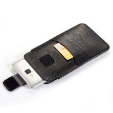 Övre fűzhető univerzális telefontok, övtok kihúzóval - 18,5x11 cm - XXXL - FEKETE