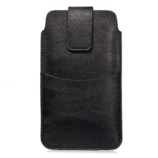 Övre fűzhető univerzális telefontok, övtok kihúzóval - 18,5x11 cm - XXXL - FEKETE
