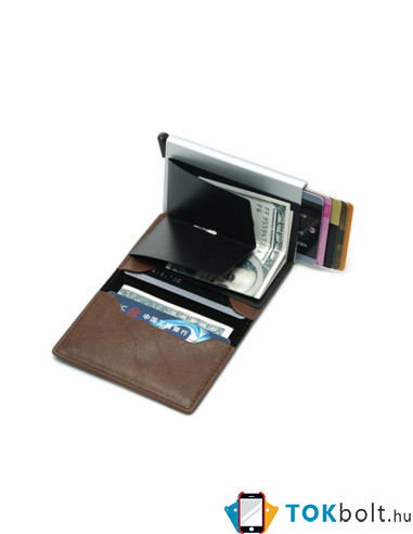 Bankkártya, igazolvány tartó tárca RFID védelemmel - 10 x 6.7 x 1 cm - FEKETE