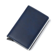 Bankkártya, igazolvány tartó tárca RFID védelemmel - 10 x 6.7 x 1 cm - KÉK