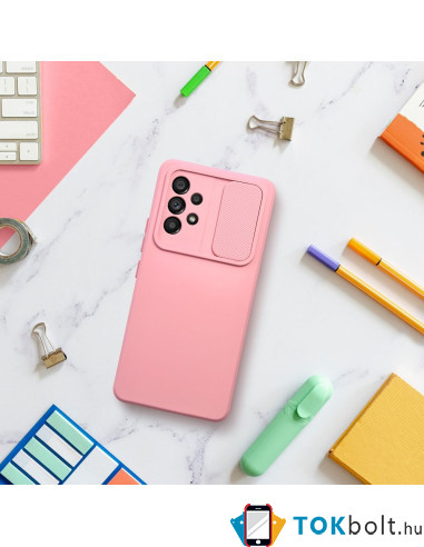 SLIDE telefontok kameravédővel Samsung Galaxy A54 5G telefonhoz - RÓZSASZÍN
