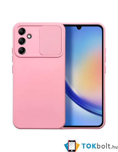 SLIDE telefontok kameravédővel Samsung Galaxy A54 5G telefonhoz - RÓZSASZÍN