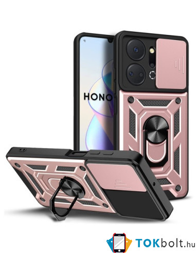 Kemény műanyag és rugalmas TPU hibrid tok Honor X7a telefonhoz - RÓZSAARANY