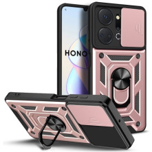 Kemény műanyag és rugalmas TPU hibrid tok Honor X7a telefonhoz - RÓZSAARANY