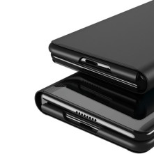 Flip telefontok átlátszó előlappal Samsung Galaxy Z Fold5 készülékhez - FEKETE
