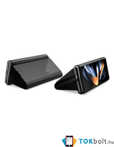 Flip telefontok átlátszó előlappal Samsung Galaxy Z Fold5 készülékhez - FEKETE