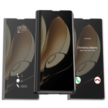 Flip telefontok átlátszó előlappal Samsung Galaxy Z Fold5 készülékhez - FEKETE