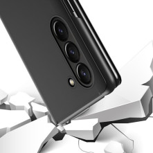 Flip telefontok átlátszó előlappal Samsung Galaxy Z Fold5 készülékhez - FEKETE