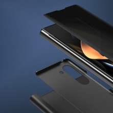 Flip telefontok átlátszó előlappal Samsung Galaxy Z Fold5 készülékhez - FEKETE