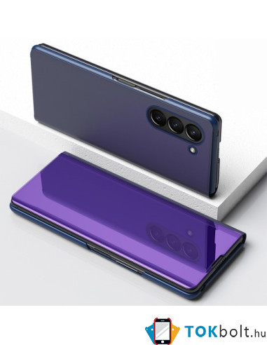 Flip telefontok átlátszó előlappal Samsung Galaxy Z Fold5 készülékhez - LILA