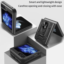 Kemény műanyag és rugalmas TPU hibrid tok Samsung Galaxy Z Flip5 telefonhoz - PIROS