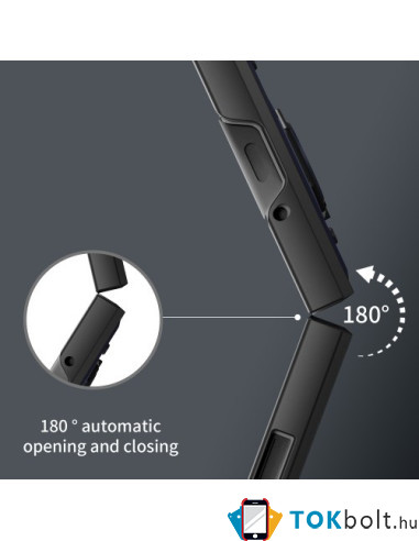Kemény műanyag és rugalmas TPU hibrid tok Samsung Galaxy Z Flip5 telefonhoz - KÉK