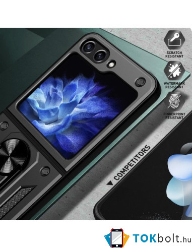 Kemény műanyag és rugalmas TPU hibrid tok Samsung Galaxy Z Flip5 telefonhoz - KÉK