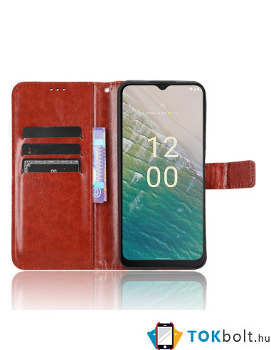 Oldalra nyíló tok Nokia C32 telefonhoz - BARNA