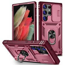 Kemény műanyag és rugalmas TPU hibrid tok Samsung Galaxy S23 Ultra telefonhoz - PINK