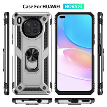 Kemény műanyag és rugalmas TPU hibrid tok Huawei nova 8i / Honor 50 Lite telefonhoz - EZÜST