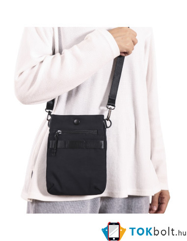 Vállra akasztható táska crossbody - Méret: 20 x 15 cm - FEKETE