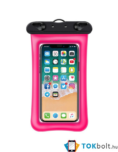 Univerzális vízálló nyakba akasztható tok légzsákkal - 7.2 colos - PINK