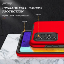 Kemény műanyag és rugalmas TPU hibrid tok Samsung Galaxy A52 4G/5G / A52s 5G telefonhoz - PIROS