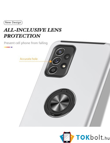 Kemény műanyag és rugalmas TPU hibrid tok Samsung Galaxy A52 4G/5G / A52s 5G telefonhoz - EZÜST
