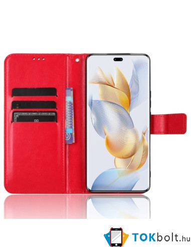 Oldalra nyíló tok Honor 90 telefonhoz - PIROS