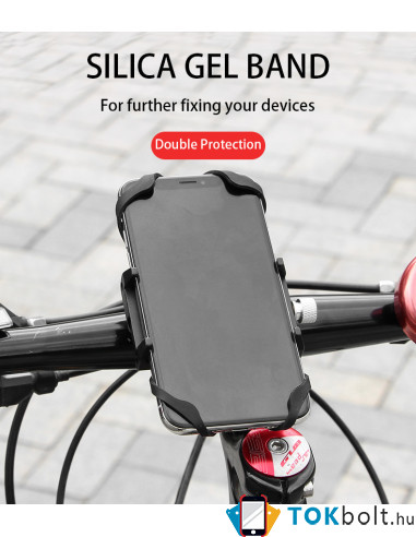 GUB G-85 SL univerzális kormányra rögzíthető masszív aluminium telefontartó 50-100 mm széles készülékekhez - FEKETE