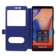 Két ablakos tok Samsung Galaxy A7 (2018) telefonhoz - KÉK