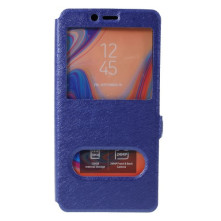 Két ablakos tok Samsung Galaxy A7 (2018) telefonhoz - KÉK