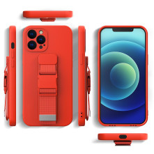Rugalmas zselés TPU tok katpánttal Samsung Galaxy A52s 5G / A52 5G / A52 4G készülékhez - FEKETE