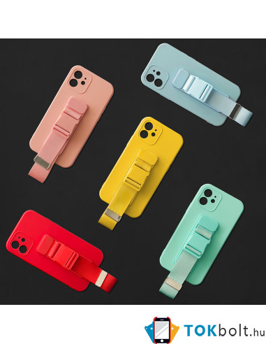 Rugalmas zselés TPU tok katpánttal Samsung Galaxy A52s 5G / A52 5G / A52 4G készülékhez - FEKETE